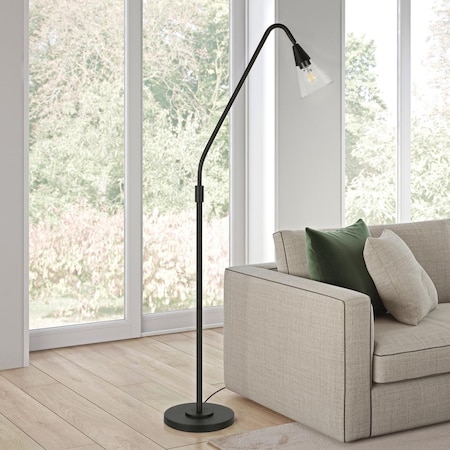 Henn & Hart Challice Blackened Bronze Arc Floor Lamp FL0295
